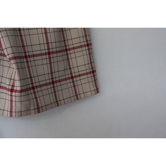 St. John Sport Women Size 4 Small Beige Red Skort Plaid Pleated Mini Skirt Skort - Picture 5 of 7